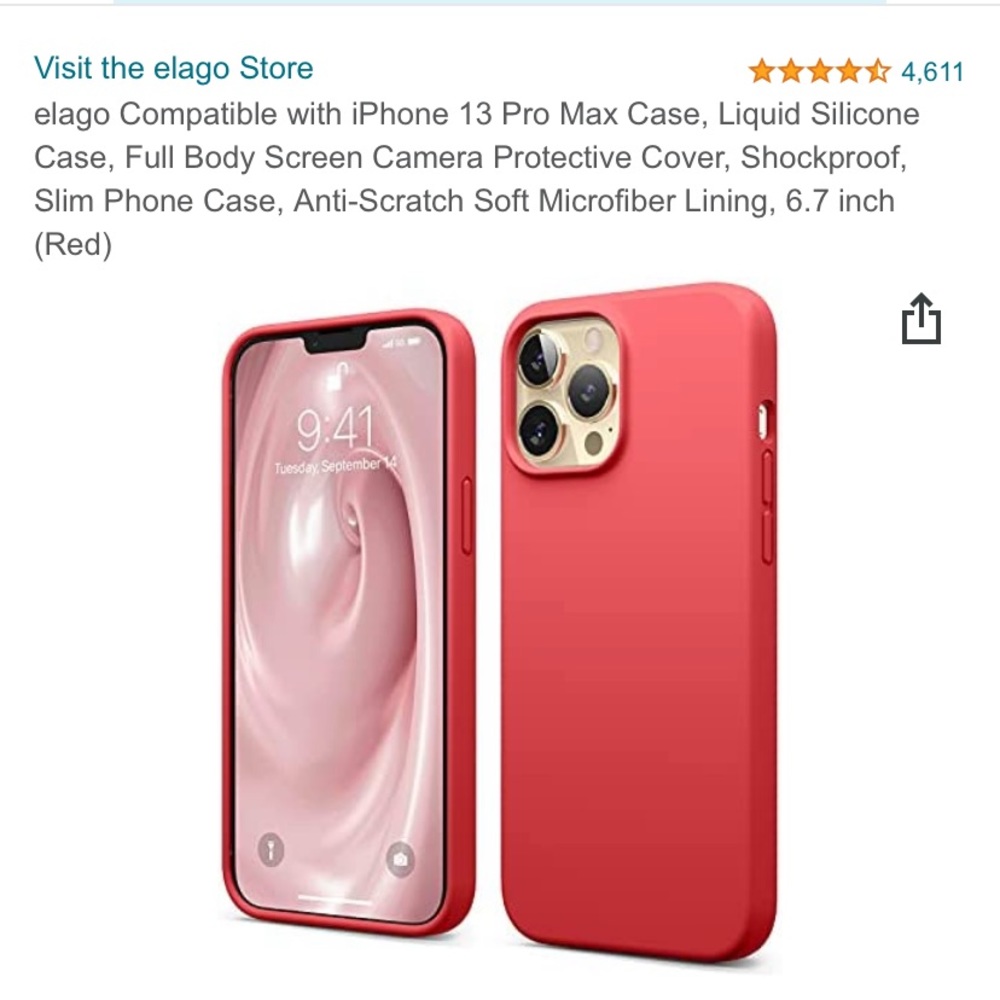 iPhone 13 Pro Max Case, Liquid Silicone Case RED
